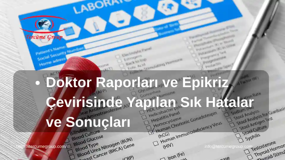 tıbbi rapor tercümesi